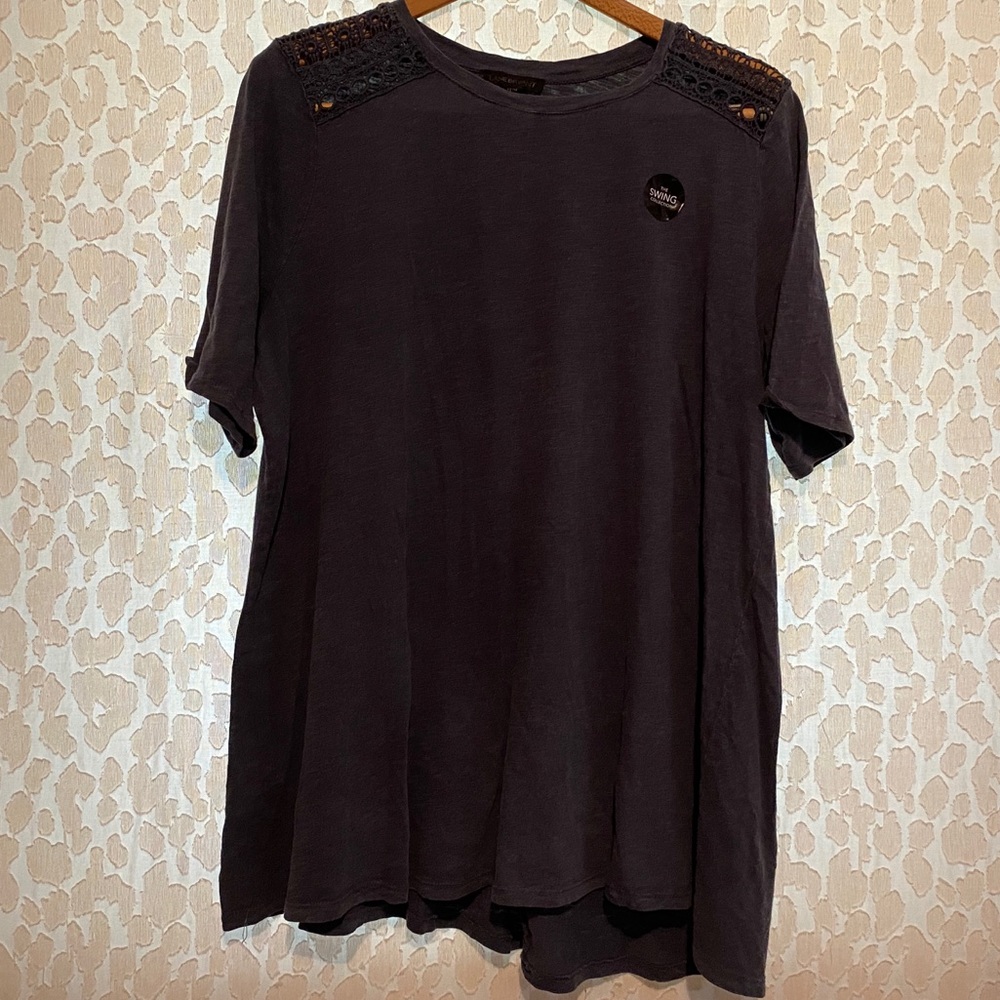 Lane Bryant Swing Collection Crochet Shoulder Tee